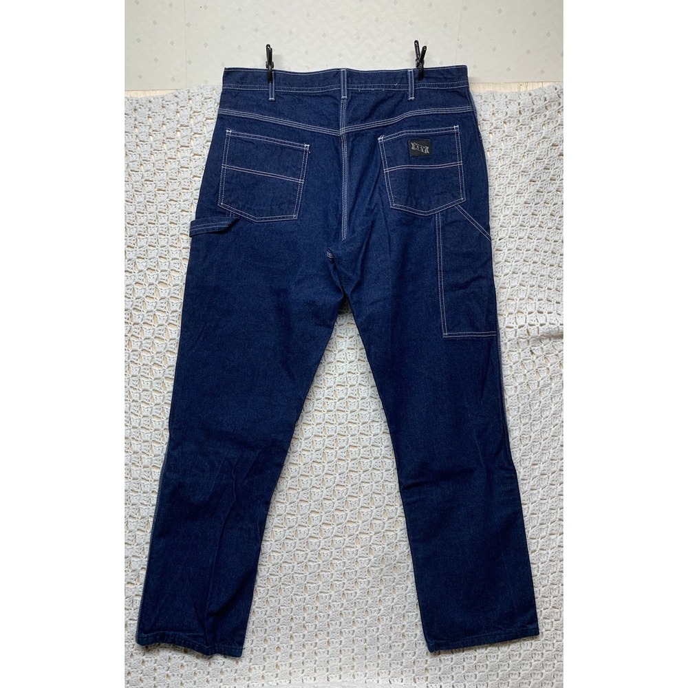 Key‎ Carpenter Jeans Mens Tag 40x34 Approx 38x33 Blue Denim 100%Cotton Workwear